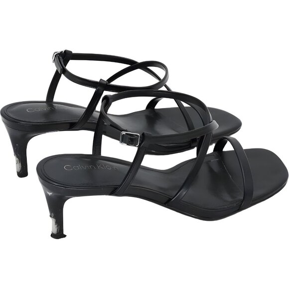 Calvin Klein Ishaya Strappy Low Stiletto Sandals Black Women's US 9.5M - Picture 3 of 6